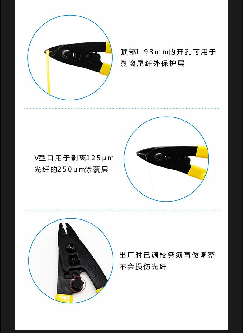 三口光纤剥线钳